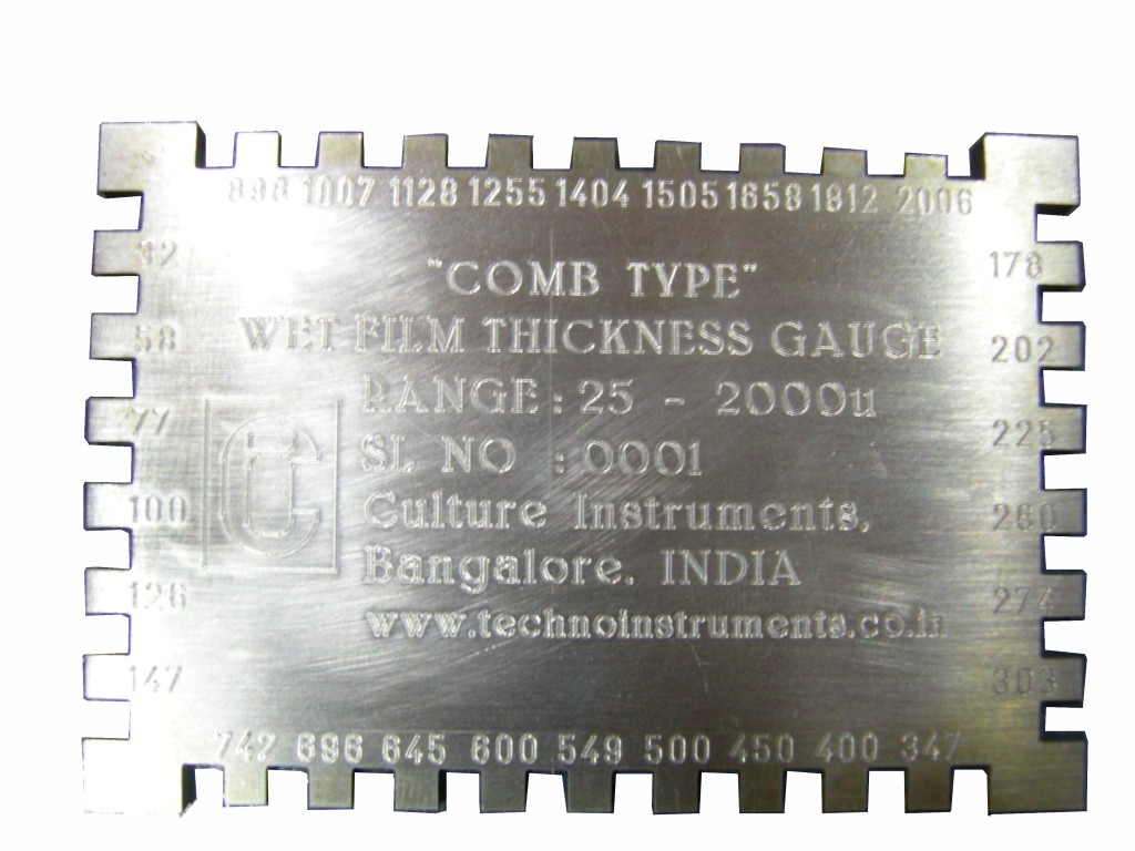 WET FILM THICKNESS GUAGE ' COMB TYPE'